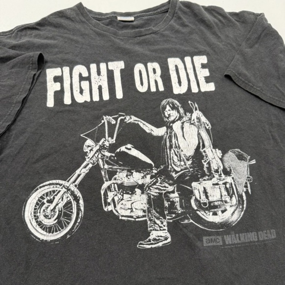 The Walking Dead Daryl Dixon Fight or Die‎ Motorcycle T Shirt AMC